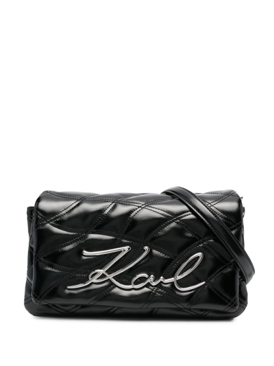 Karl Lagerfeld K/signature Padded Shoulder Bag In Black