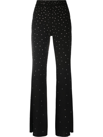 The Andamane Black Gaia Crystal Flared Trousers