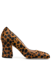 STUART WEITZMAN CURVEBLOCK LEOPARD-PRINT PUMPS