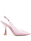 Stuart Weitzman Crystal-embellished Transparent Pumps In Pink