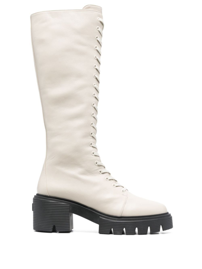 STUART WEITZMAN LACE-UP CHUNKY BOOTS
