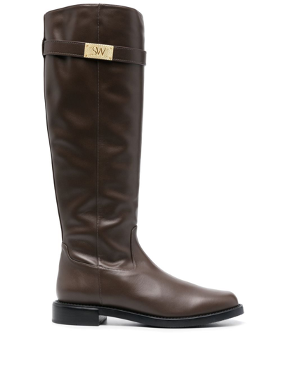 Stuart Weitzman Leather Knee-length Boots In Brown