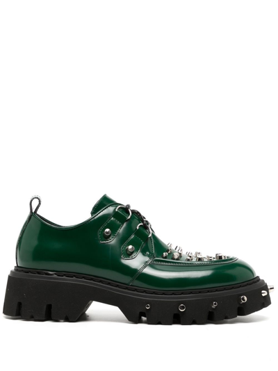 N°21 Stud-detail Lace-up Brogues In Green
