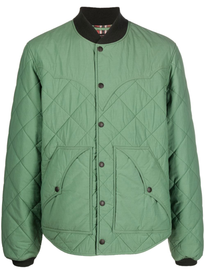 Ralph Lauren Rrl Helston Diamond-quilted Jacket In Green