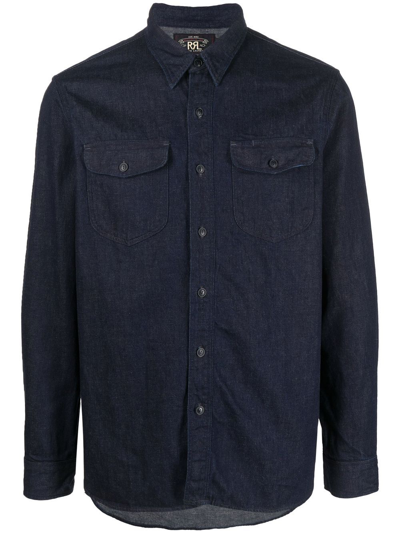 Ralph Lauren Rrl Preston Long-sleeved Shirt In Blue