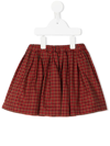 Familiar Elasticated-waist Check-print Skirt In Red