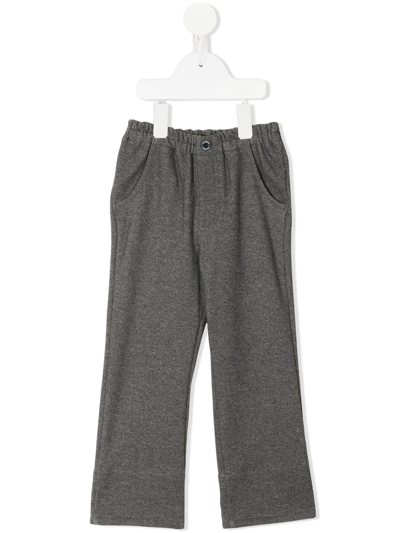 Familiar Kids' Elasticated-waist Straight-leg Trousers In Grey