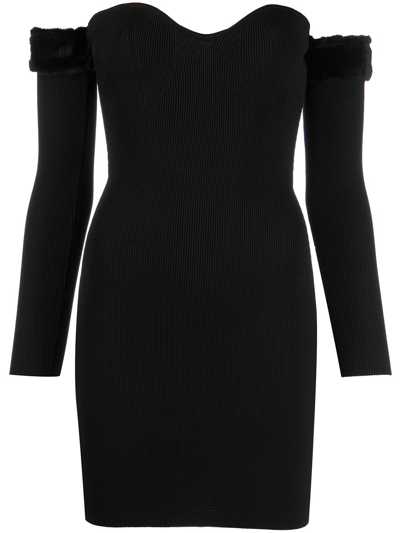 Staud Josee Off-shoulder Mini Dress In Black