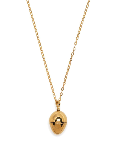 Dinny Hall 22kt Yellow Gold Egg Locket Necklace