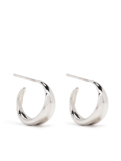 Dinny Hall Small Twist Hoop Earrings In Silver