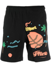 Market Graphic-print Track Shorts In Black