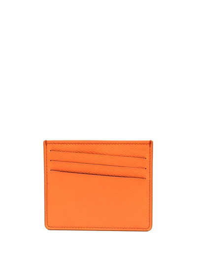 Maison Margiela Grained Leather Cardholder In Orange