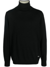 Ps By Paul Smith Roll Neck Merino Sweater In Black