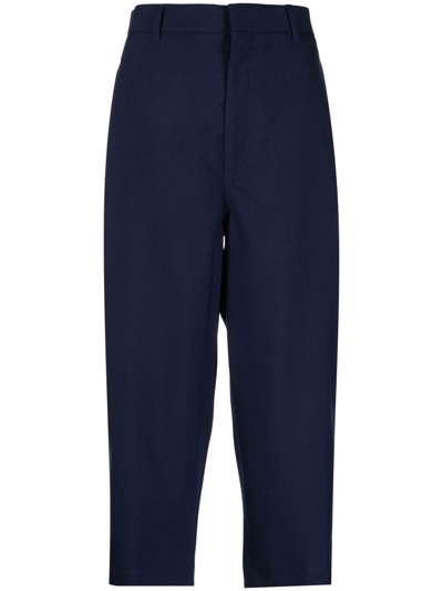 Marni Cropped Wide-leg Trousers In Blue