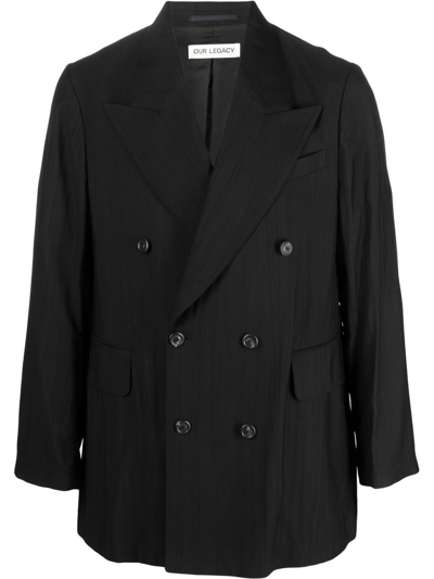 OUR LEGACY CREASE-EFFECT DOUBLE-BREASTED BLAZER