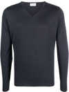 John Smedley V-neck Long-sleeved Jumper In Grey