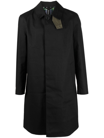 Mackintosh Belted Wool-cashmere Blend Trench Coat In Black