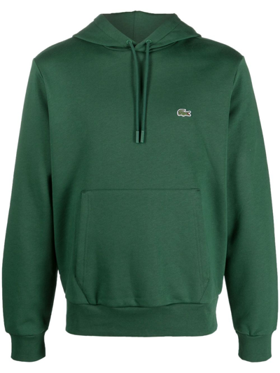 Lacoste Logo Hoodie In Green