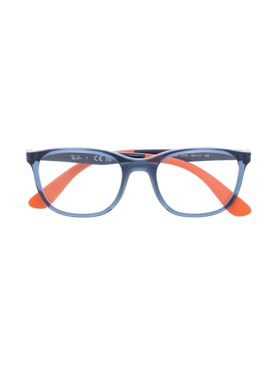 Ray-ban Junior Kids' Wayfarer-frame Optical Glasses In Blue