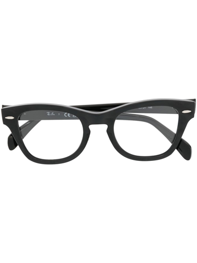 Ray Ban Bold Square Acetate Frame Optical Glasses In Black