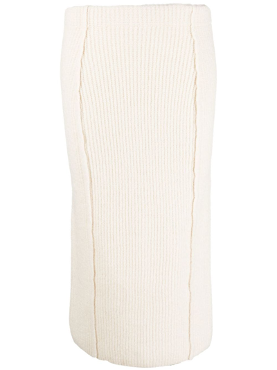 Remain Knitted Pencil Skirt In White