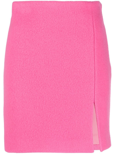 Msgm Wool Blend Mini Skirt In Fuchsia