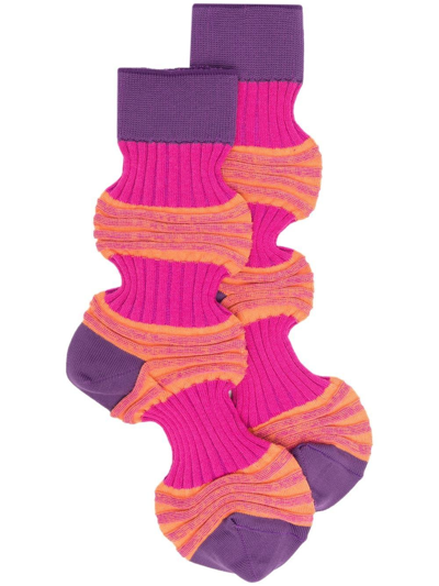 Cfcl Pleat-detail Socks In Purple