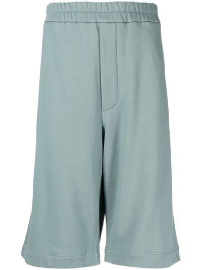 Jil Sander Knee-length Elasticated Shorts In Blue