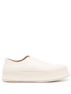 Jil Sander Woman Sneakers Off White Size 8 Lambskin In White