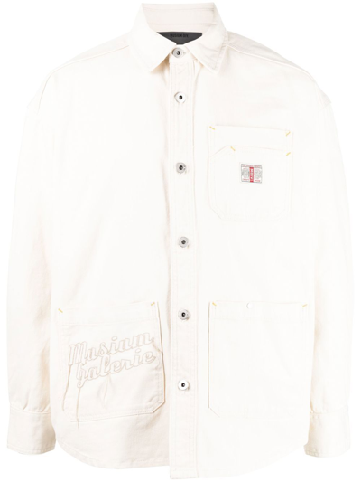 Musium Div. Logo-patch Long-sleeve Shirt In White