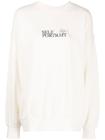 Musium Div. Embroidered Slogan-print Sweatshirt In White
