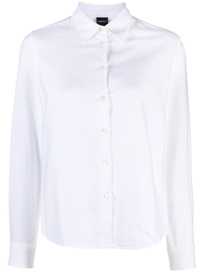 Aspesi Long-sleeved Cotton Shirt In White