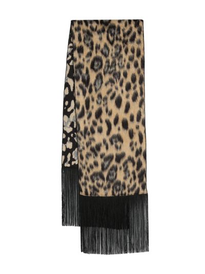 Forte Forte Leopard-print Fringed Scarf In Brown