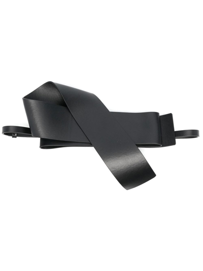 Jil Sander Bow-detail Self-tie Belt In Black