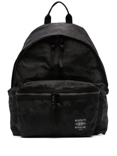 Maison Kitsuné X Eastpak Camo-print Backpack In Black