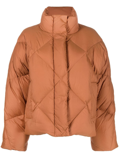 Stand Studio Aina Quilted Down-filled Jacket In Brown