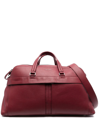 Orciani Pebbled Leather Holdall In Red