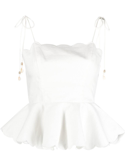 Zimmermann Tiggy Scalloped Vest Top In Ivory