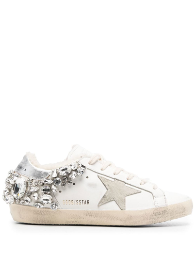 Golden Goose Super-star Embellished Low-top Sneakers In White
