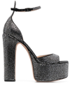 Valentino Embellished Tan-go Platform Sandals 155 In Black