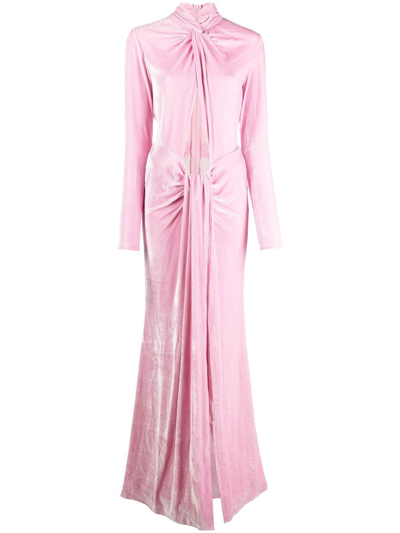 Blumarine Cut-on Draped Maxi Dress In Pink