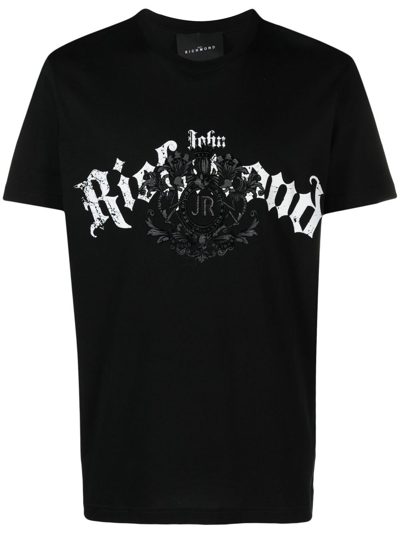 John Richmond Graphic Logo Print T-shirt In Black