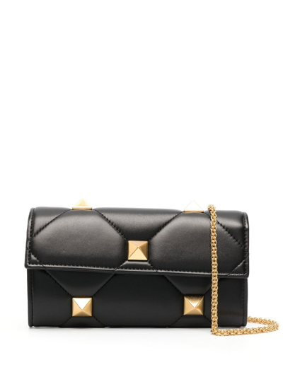 Valentino Garavani Roman Stud Chain Shoulder Bag In Nero