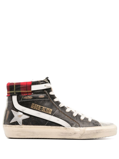 Golden Goose Distressed-finish High-top Sneakers In Black