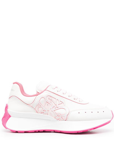 Alexander Mcqueen Two-tone Leather Sprint Runner Sneakers In White