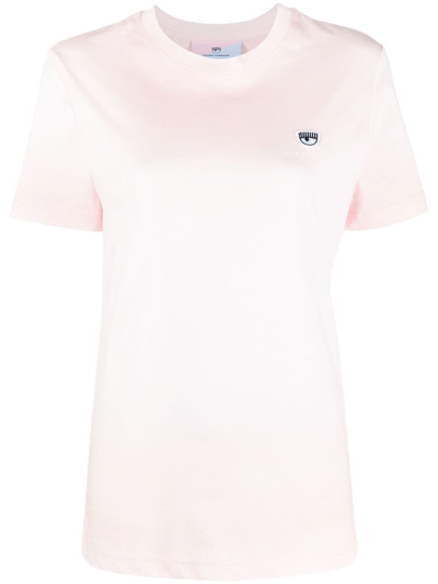 Chiara Ferragni Eyelike-patch Short-sleeve T-shirt In Pink