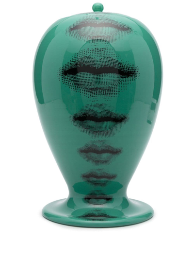 Fornasetti Lina Cavalieri Ceramic Vase In Green