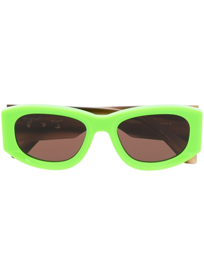 Off-white Logo-print Sunglasses In Green