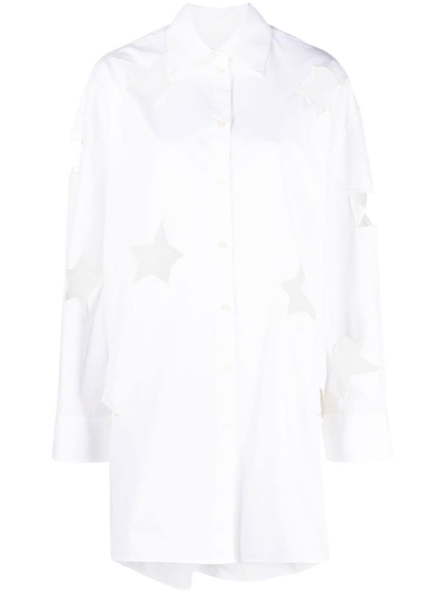 Msgm White Poplin Oversize Shirt