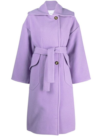 Patou Maxi Single-breasted Coat In Purple